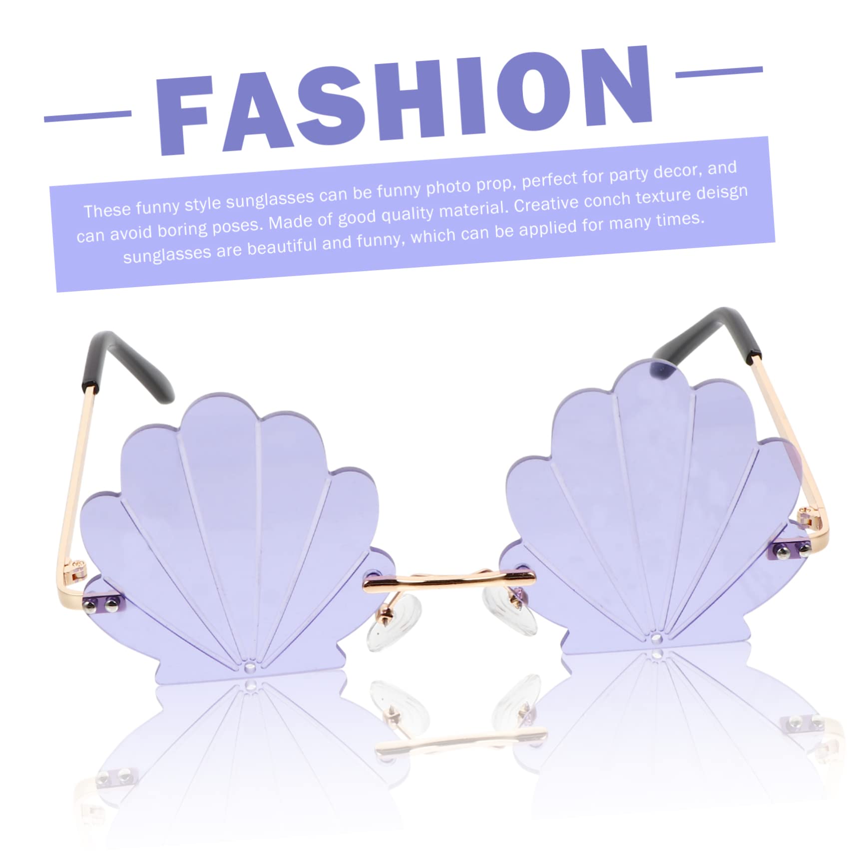 3 Stk Shell-Sonnenbrille Metalldekor Randlose sonnenbrille für herren Hochzeitsdekoration in Herzform n- für Foto bunt Tablett