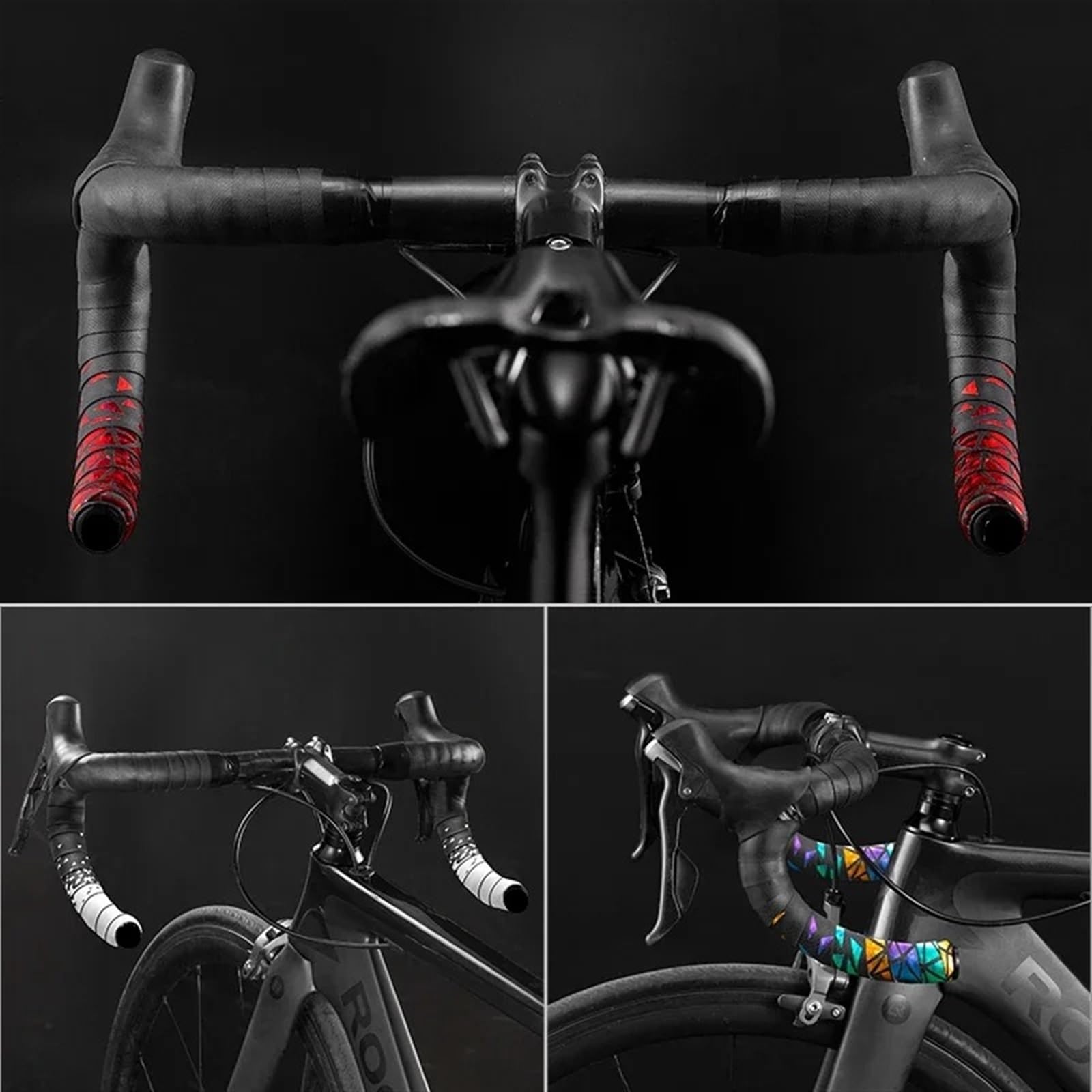 Nastro Manubrio Bici Corsa Nastro Manubrio da Ciclismo su Strada da 210 cm, 2,3 mm, in PU Eva Spesso, Antiscivolo, Resistente all'Usura, Antiurto, Accessori for Bici(BDTK-BKBK)