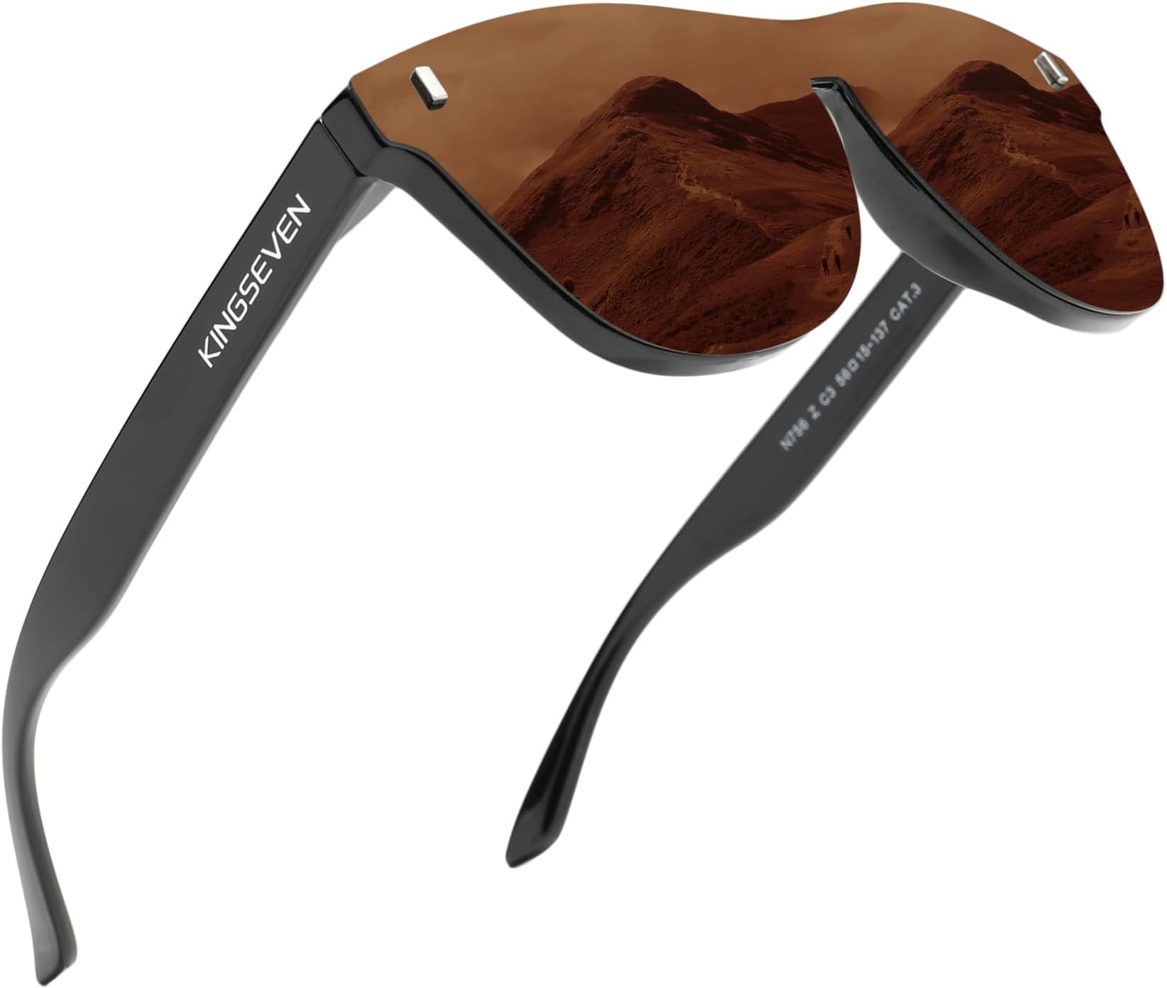 KINGSEVENPolarized Sunglasses Men Women Retro Sun Glasses Male Outdoors Sports Golf Cycling Fishing Hiking Mirrored Full Frame Eyewear756