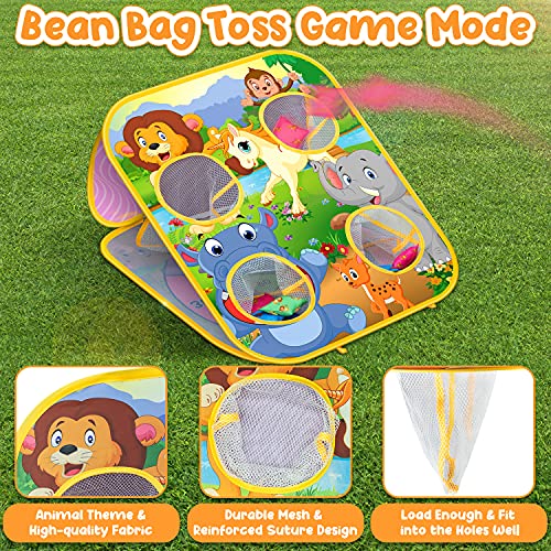 Hellojoy Bean Bag Toss Games For Kids, Outdoor Toys Double-Sided Foldable Animal Cornhole Board For Toddler Age 3 4 5 6 7 8 Years Old, Outside Beach Yard Lawn Backyard Party Gifts For Boys Girls #TOP1