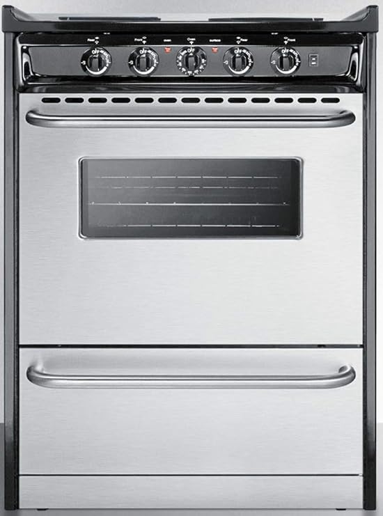 Professional Series TEM610BRWY 24 Slide-In Electric Range with 4 Coil Elements 2.9 cu. ft. Oven Capacity Storage Drawer Oven Window and Tower Bar Handles in Stainless Steel