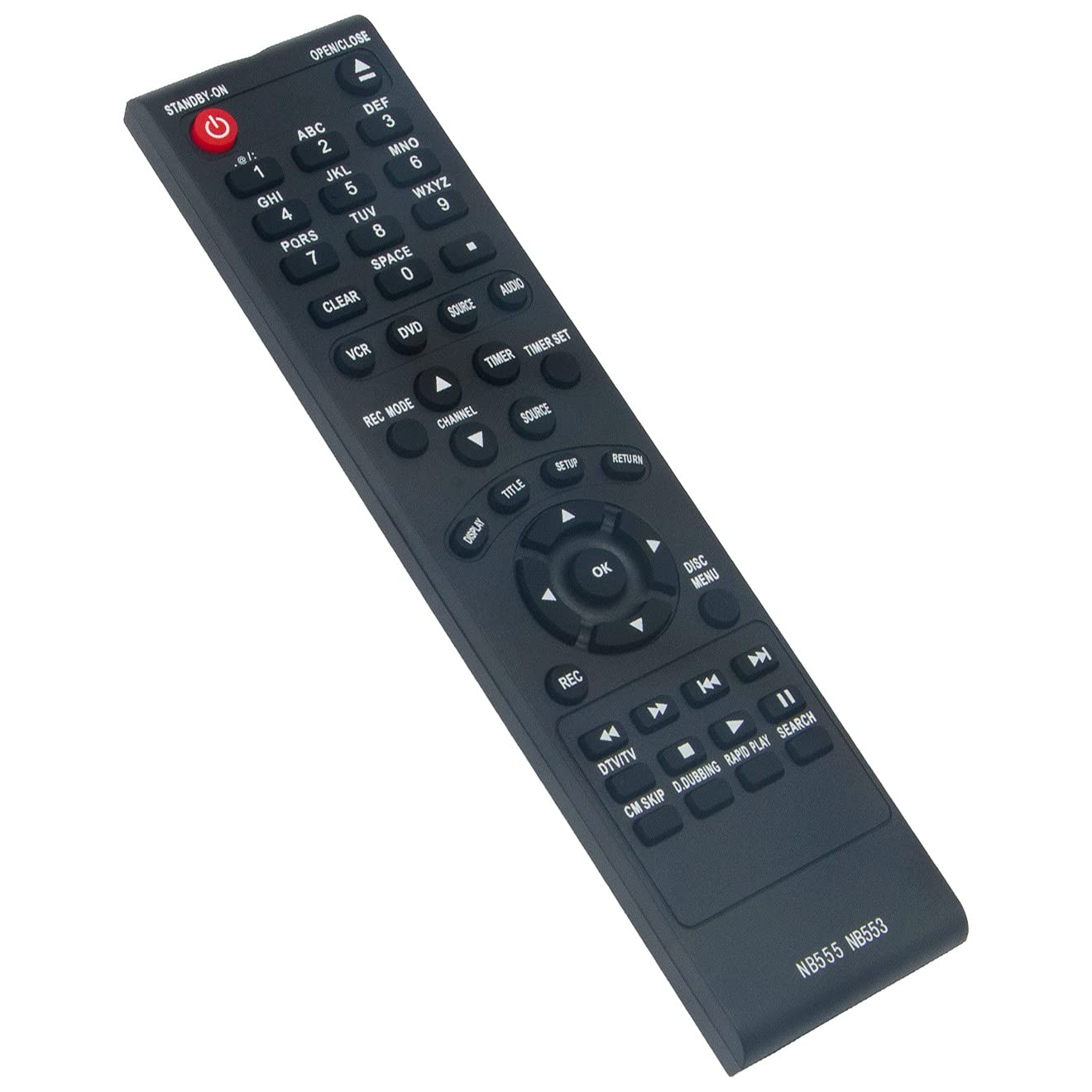 AIDITIYMINB555 NB555UD NB553 NB553UD Replace Remote Control fit for Magnavox DVR DVD Recorder ZV450MW8 ZV450MWB ZV420MW8 SV08R242 ZV450MW8A ZC352MW8 ZC350MS8 ZC352MW8B