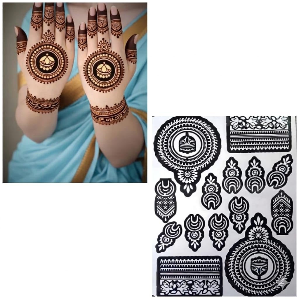 Rosh Fashion Professional Mehndi Stencil for Salon Use – Bridal & Festival Collection-picture-41