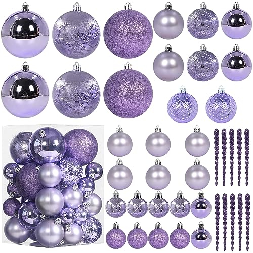 Christmas Ball Ornaments for Christmas Decorations - 41 Pieces Xmas Tree Shatterproof Ornaments with Hanging Loop for Holiday and Party Decoration