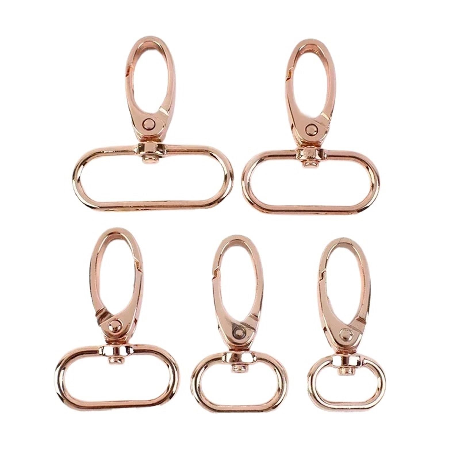 Cigpklo Rosegold Swivel Snap Hooks 10Pcs 13-38Mm Metal Buckles Bag Strap Swivel Lobster Clasp Keychain Carabiner Clips Handbags Snap Hook Bags(,38Mm-10Pcs)