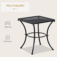 Table de jardin en métal époxy