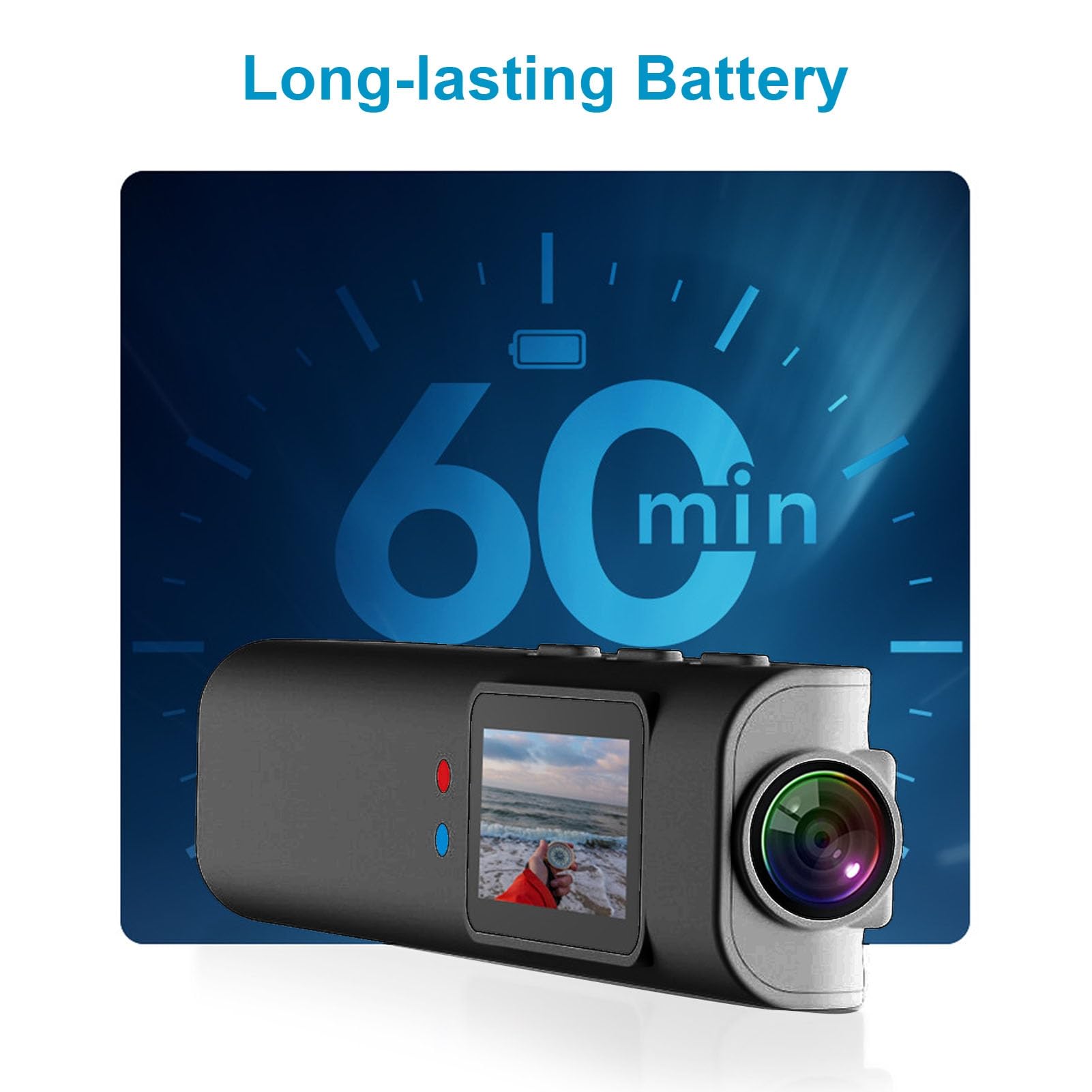 Lazmin112 Occhiali Con Telecamera Portatile, Hd 2.7K, 12 Mp, Obiettivo Grandangolare 110°, Riduzione Rumore, Anteprima e Modifica Tramite App Wi-Fi, Occhiali Per Registrazione Video (Senza scheda