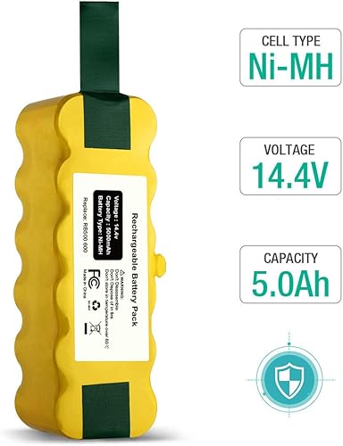 Vista 3 de FirstPower 5.0Ah 14.4V Compatible con batería de repuesto para Roomba R3 500 600 700 800 900 Series 510 530 531 532 535 536 540 550 552 560 570 580