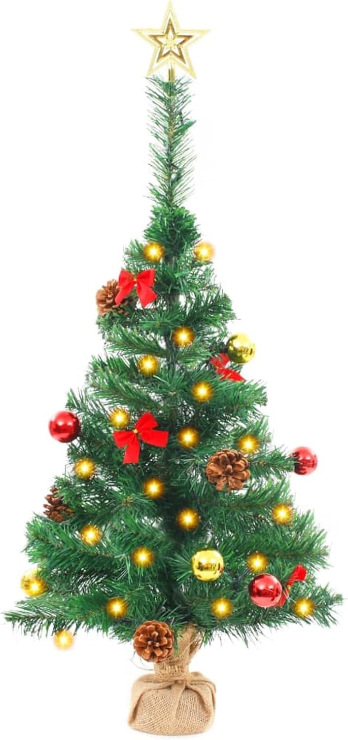 Albero di Natale Albero artificiale, 64 cm-Nuovo albero di Natale Albero di Natale in fibra ottica che cambia colore con luci a LED multicolori con stella