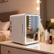 12L Large Capacity Mini Fridge, A Versatile Makeup Refrigerator and Beauty Fridge with LED Display, 110V AC/12V DC Power for Storing Food, Drinks, Skincare in Dorm, Car