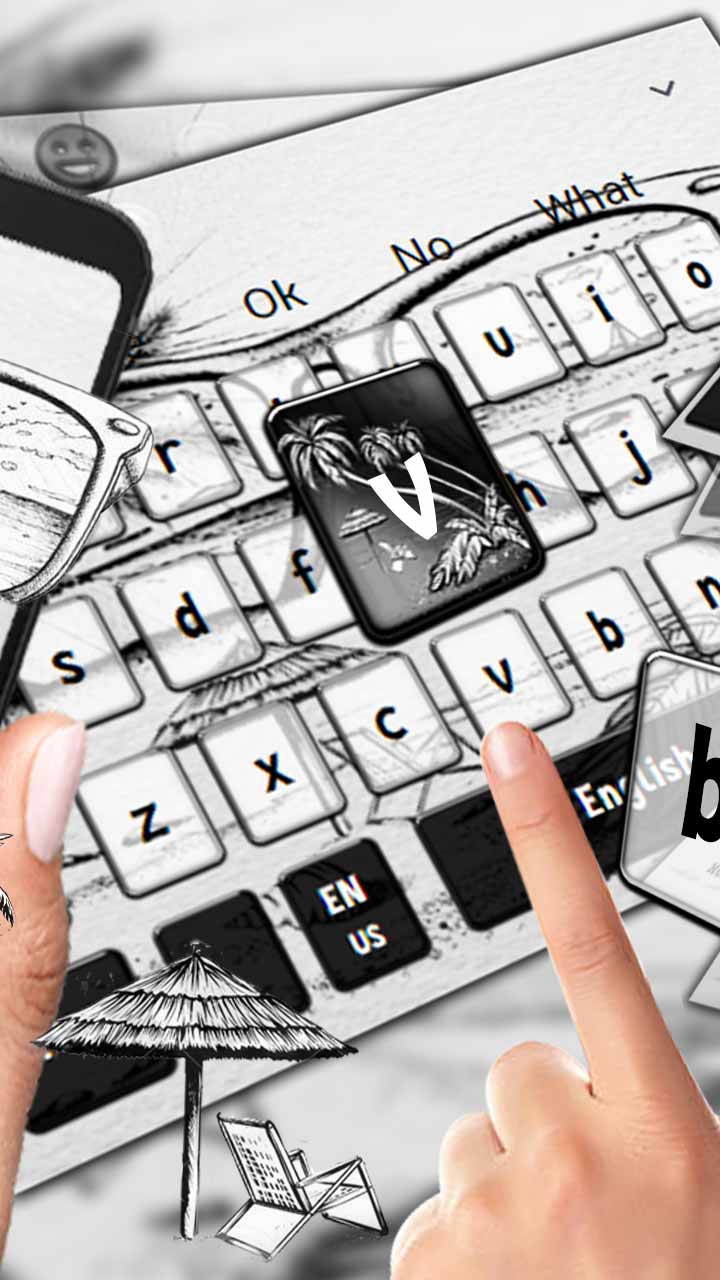Simple Beach Sketch Keyboard Theme - App on Amazon Appstore