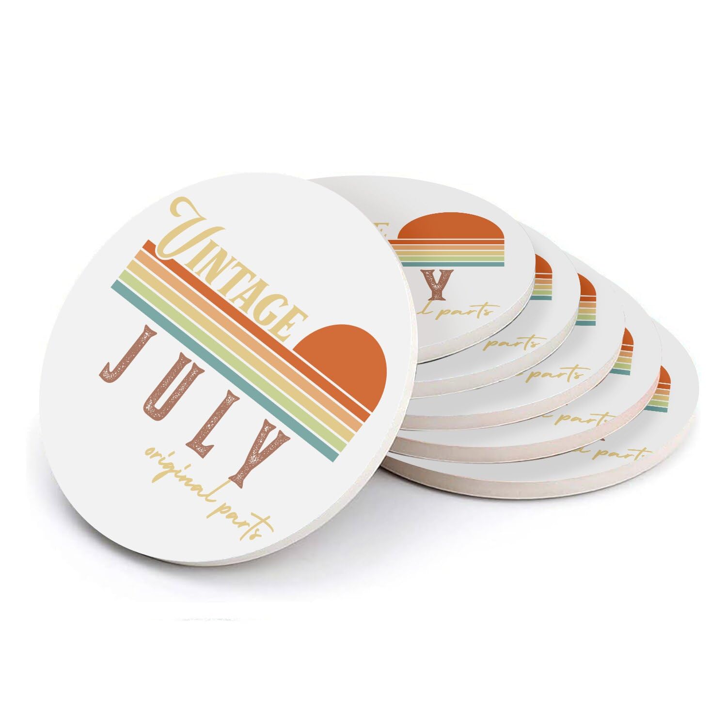 Sous-verres en céramique vintage pour un cadeau d'anniversaire original en juillet