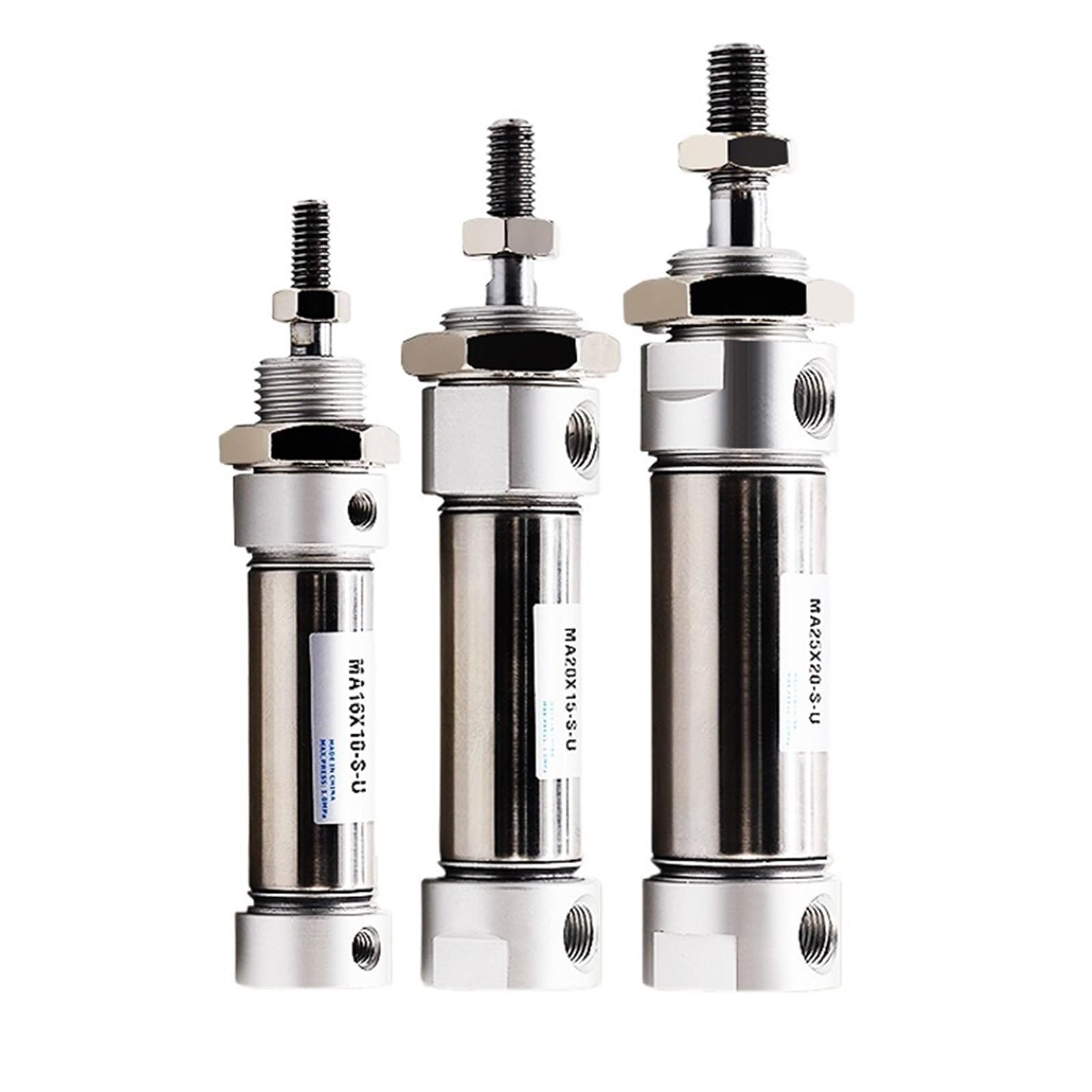Mini Cylindre pneumatique en Acier Inoxydable, 1 pièce, MA16/20/25X10/15/20/25/30/40/50/60/75/80/100/120/125, Queue Plate SU(Stroke 150mm-S-U,Bore 25mm(MA25))