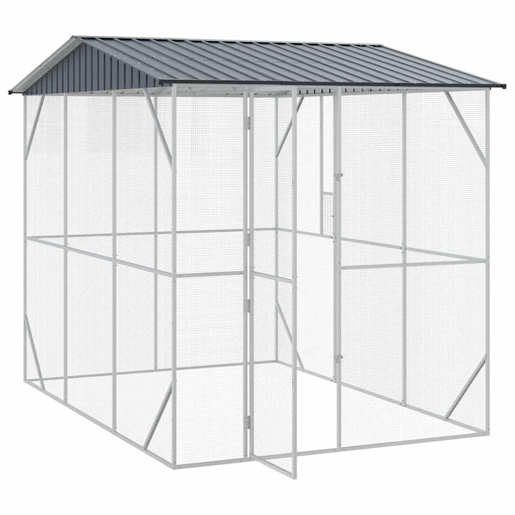 Generisch Vogelkäfig Anthrazit 227 x 310 x 247 cm Verzinkter Stahl,Tier- & Haustierbedarf,Haustierbedarf,Vogelbedarf,Vogelkäfige & -ständer-3325160