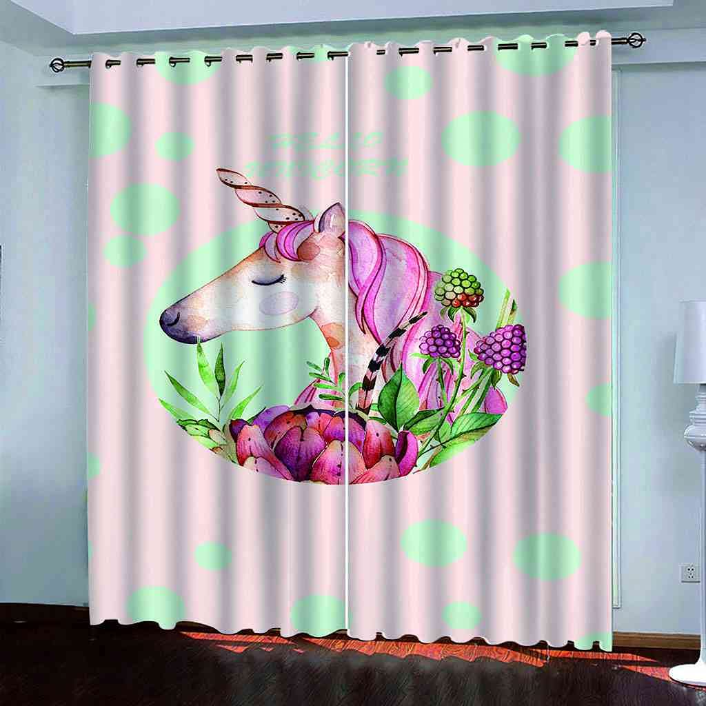 Rideau de fenêtre occultant à oeillets cheval rose salon moderne 300x270 cm