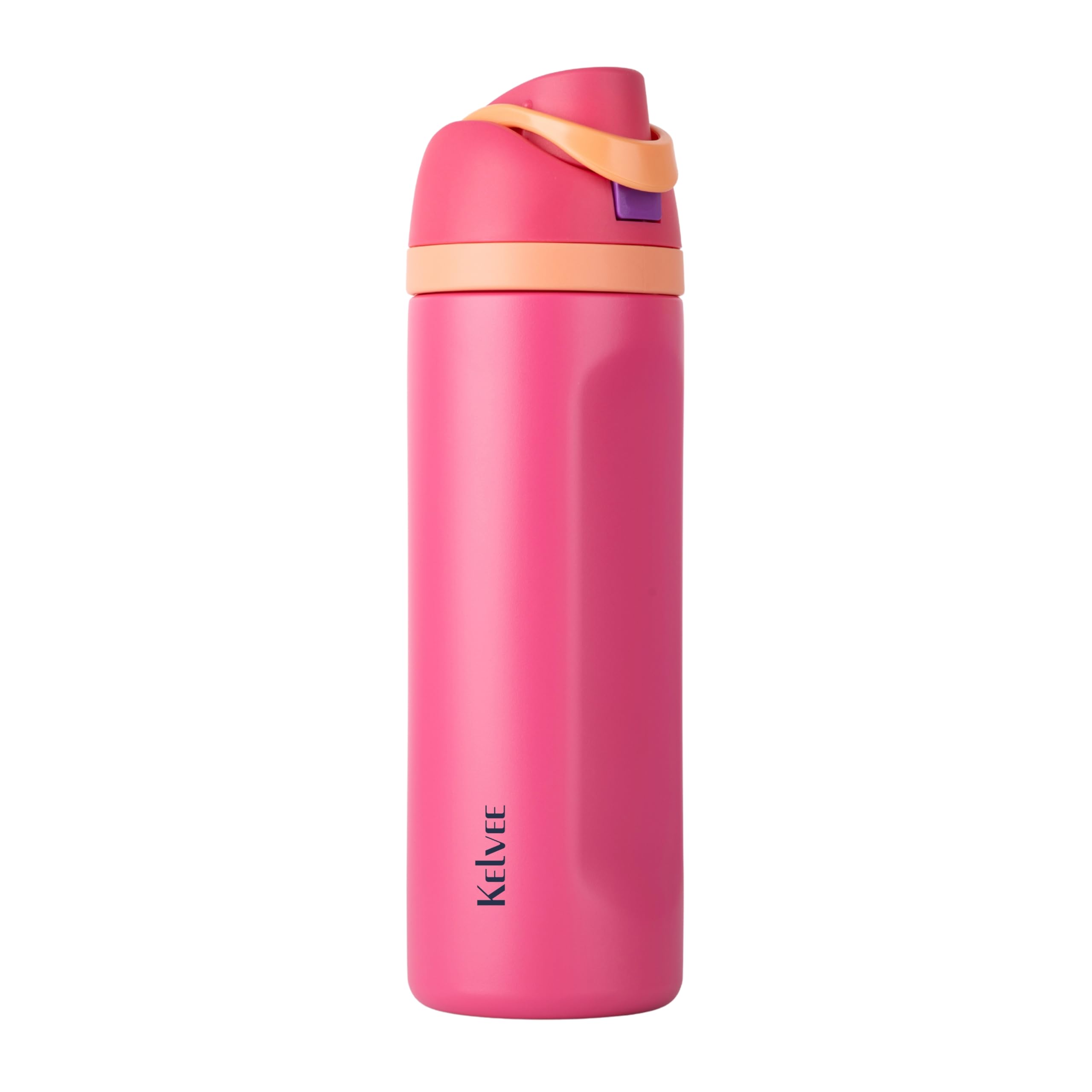 KELVEE FreeSip Water Tumbler with Leak Proof Lid & Straw Insulated Stainless Steel 800ml, Reusable BPA-Free Leak-Proof Sipper for Sports, Office, School, Travel (Fuscia)