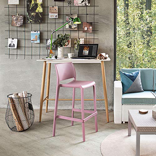 Lagoon Sensilla Purple Stackable Resin Counter Stool - 2Pcs/Set #TOP7