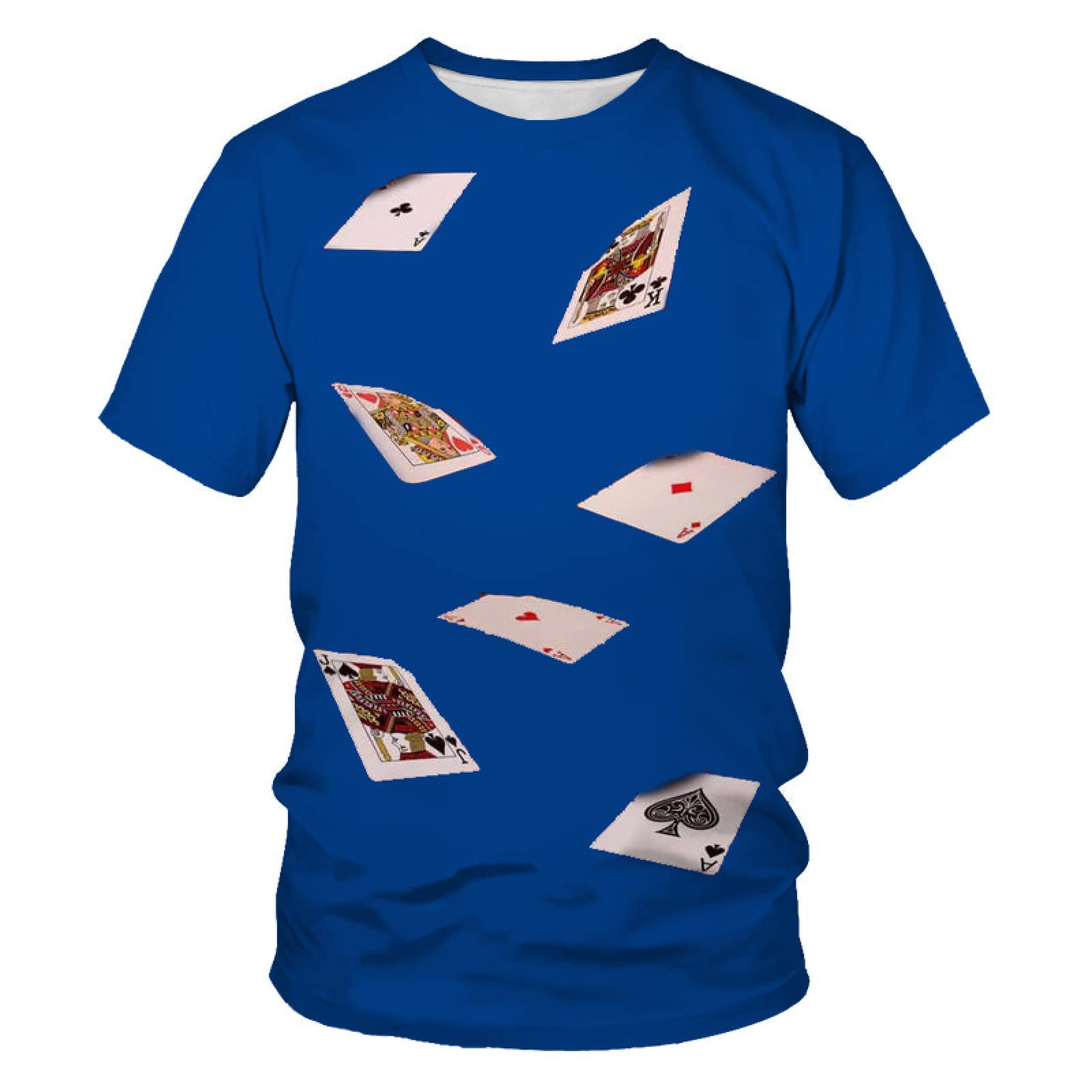 Summer Men's T-Shirt Diamond Round Neck Slim Men's Short Sleeve Top