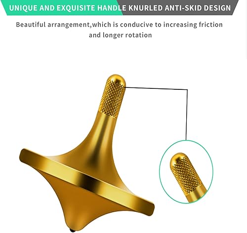Miniatura 54 de Parte superior giratoria de acero inoxidable, exquisito equilibrio perfecto bien hecho de metal para escritorio EDC pequeño juguete