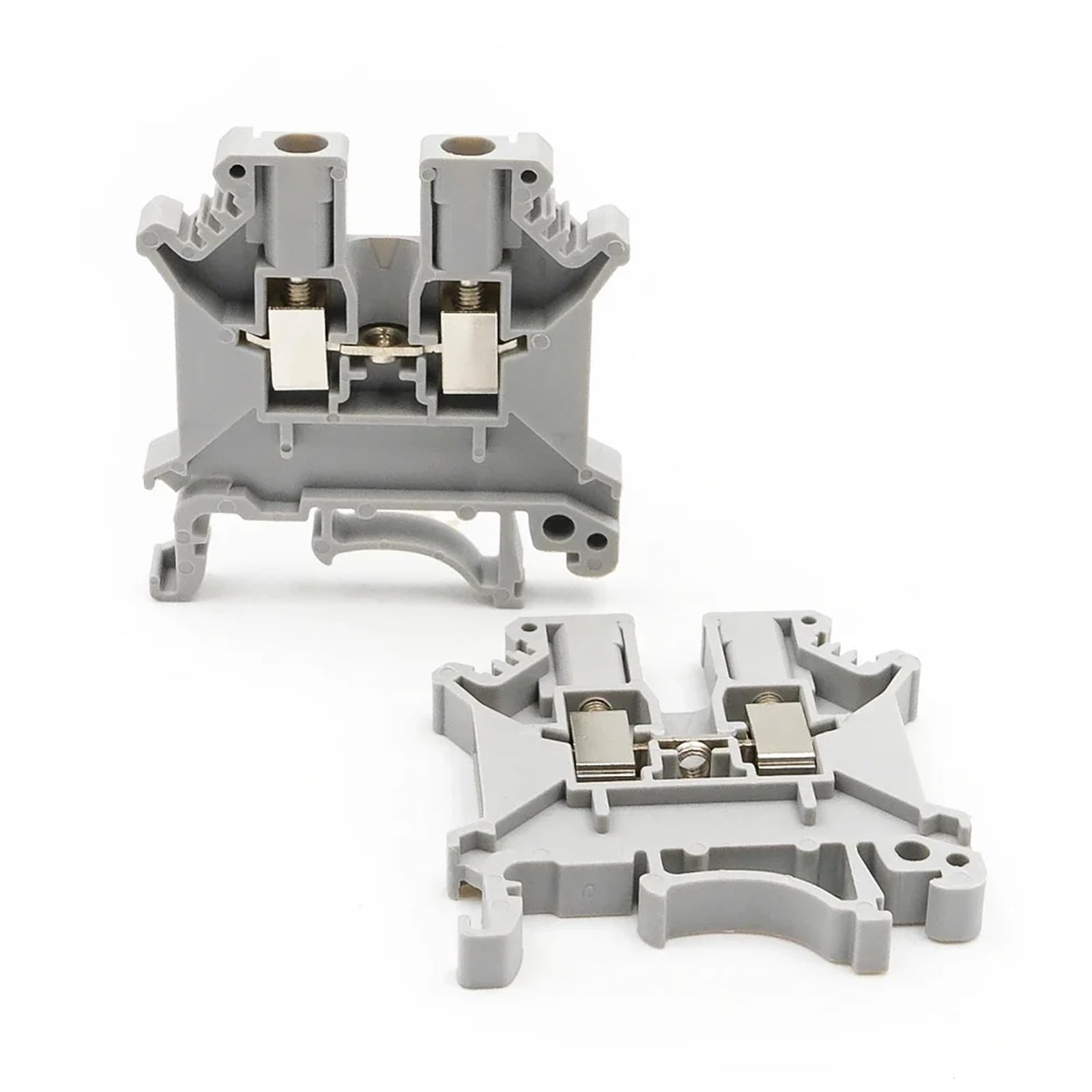 10Pcs UK3N DIN Rail Terminal Block Low Profile Slim Body L45H24mm Zinc Alloy Retainer for Tight Spaces(UK-3N-10 PCS-Yellow)