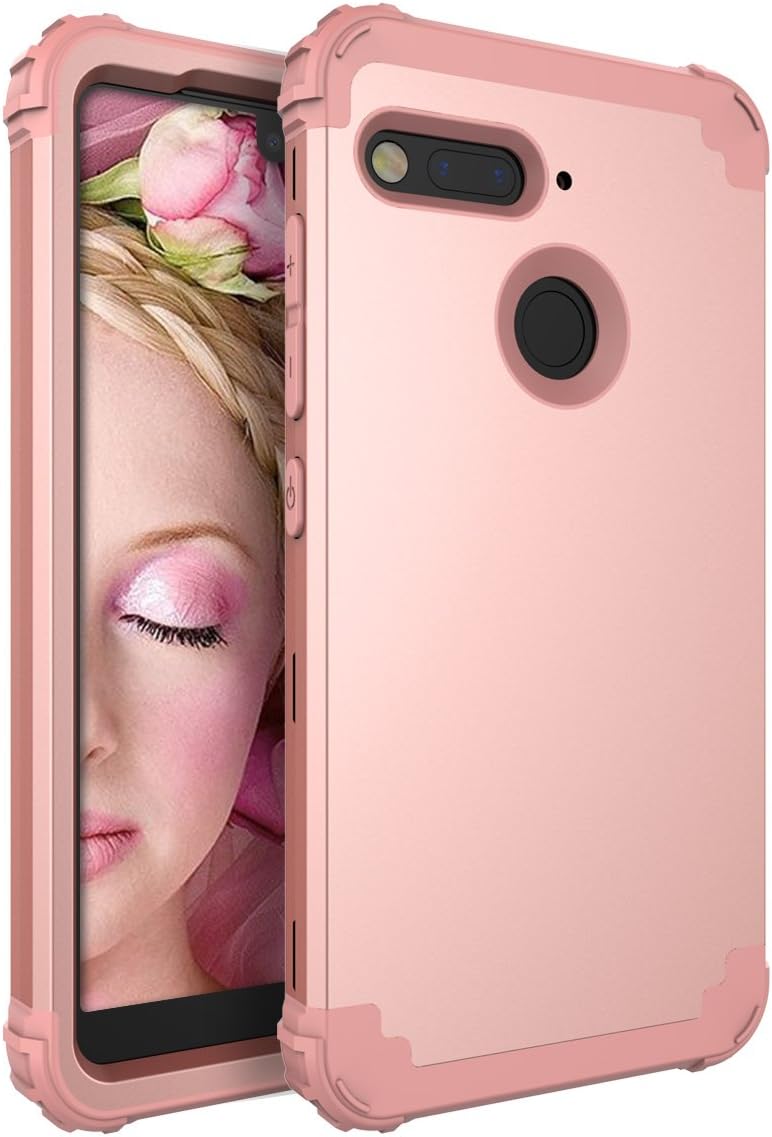 Essential Phone PH-1 Case,Three Layer Bumper Heavy Duty Anti-Scratch Non-Fingerprint Comfortable Holding Protective Case for Grils Men Women Essential Phone PH-1(2017),Rose Gold