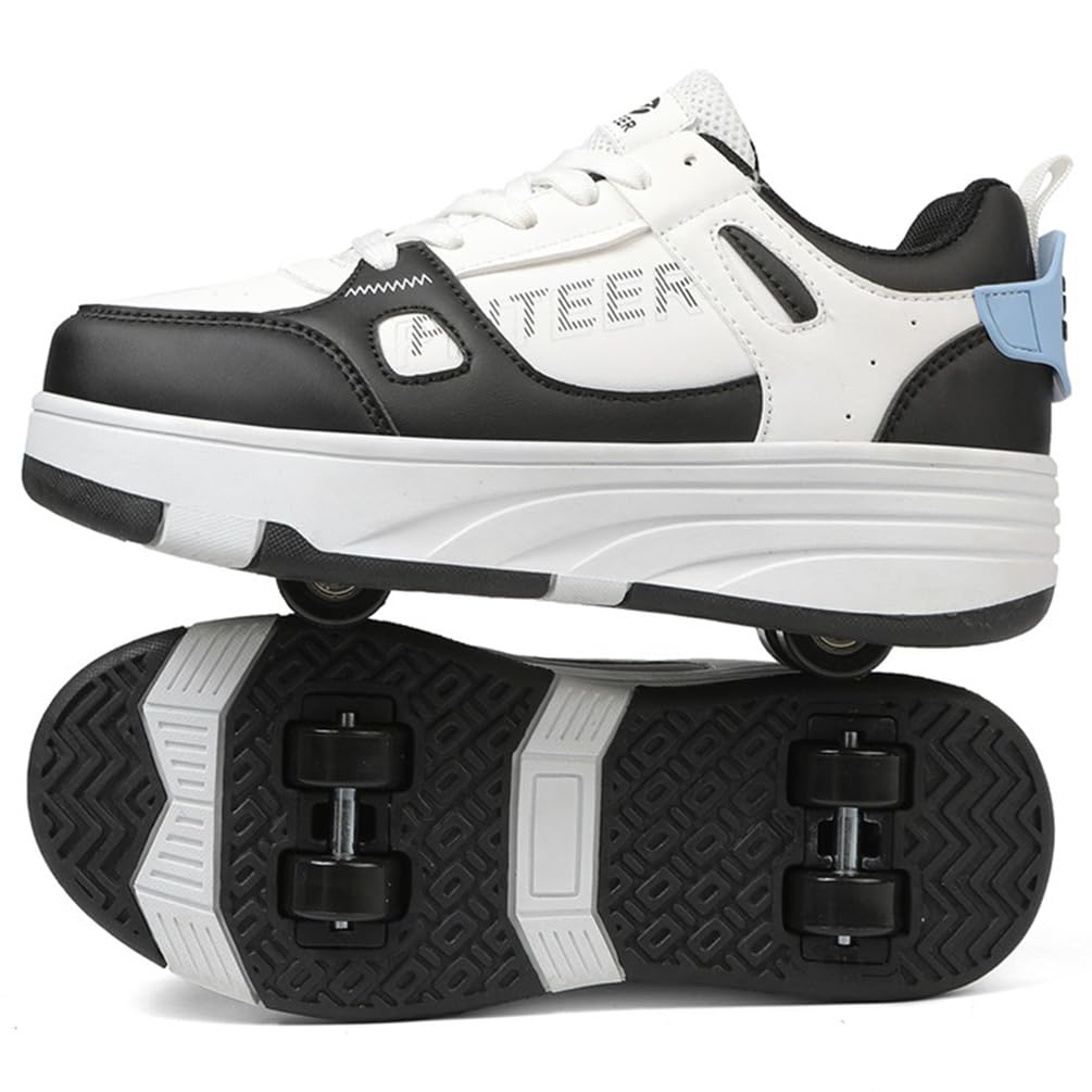 Dziewczęce buty na kółkach dla chłopców buty do deskorolki dla dzieci 2 w 1 wielofunkcyjne buty na rolkach buty na rolkach buty damskie, Rolka S11, 35 EU