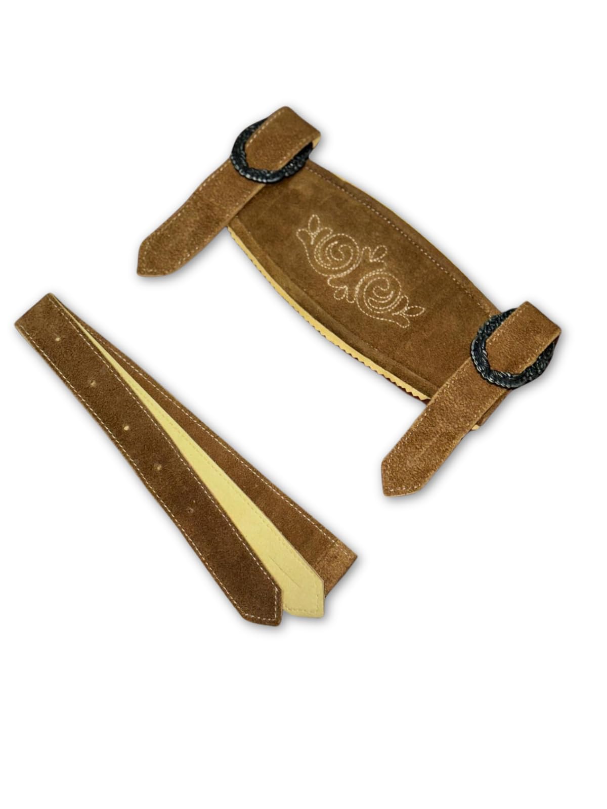 McWilliams Bavarian Suspenders for Lederhosen Men - Classic Leather Adjustable, Durable, and Stylish Traditional Braces