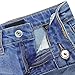 KIDSCOOL SPACE Baby Girsl Wide-Leg Jeans,Heart-shapped Leather Decoration Denim Pants,Deep Blue,3-4 Years