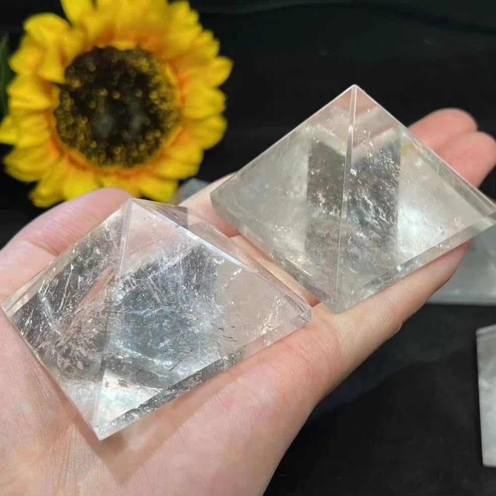 AARTERZZA 1pc 3cm Crystal Clear Quartz Pyramid Stone Point Tower for Fengshui Decoration