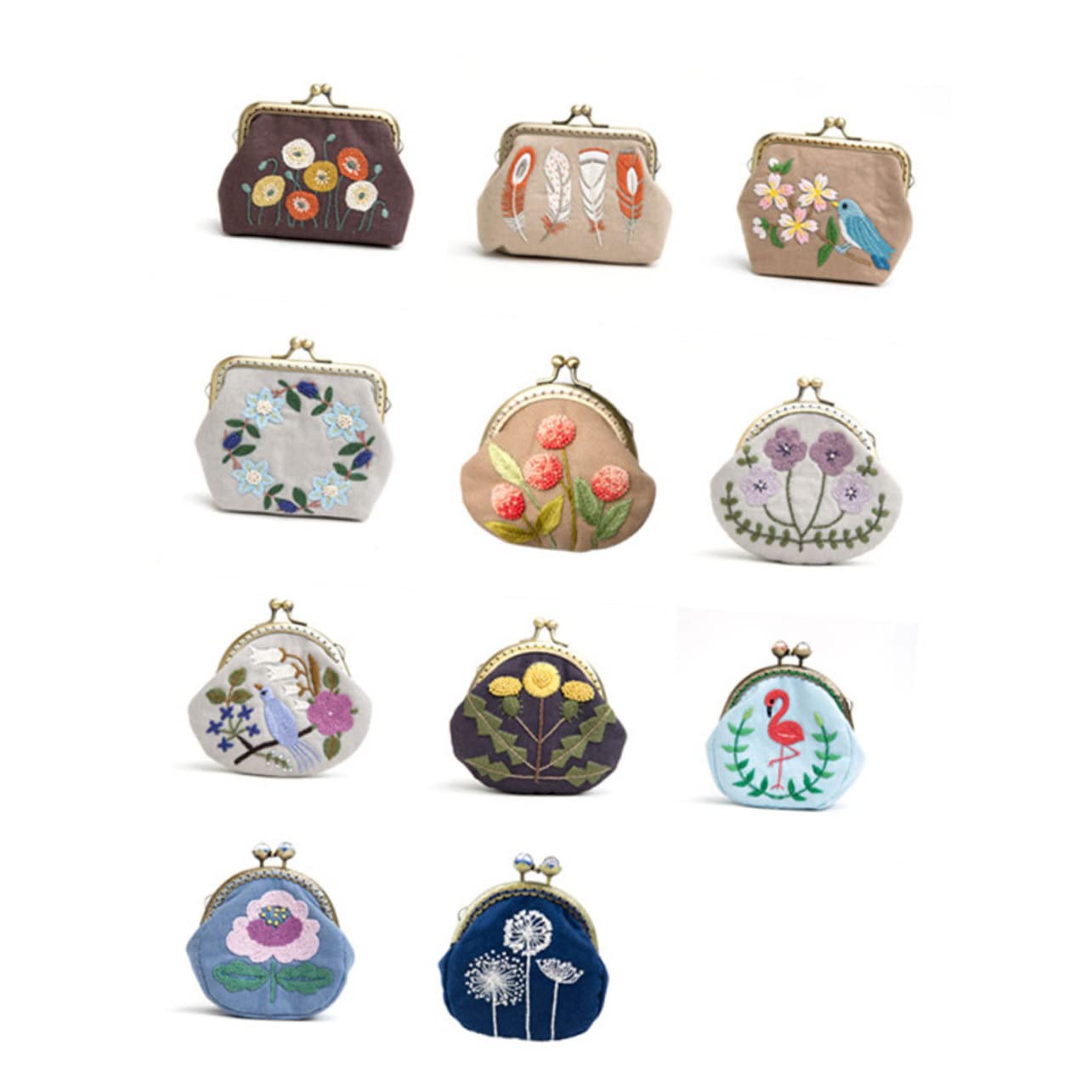 Operitacx 3sets Completo Di Kit Di Ricamo Fai Te Per Principianti Borsa Moneta Con Accessori Per Embroidery Include Tela Filo Di Lana Ago e Cornice Per Ricamo Per Donne e Bambine