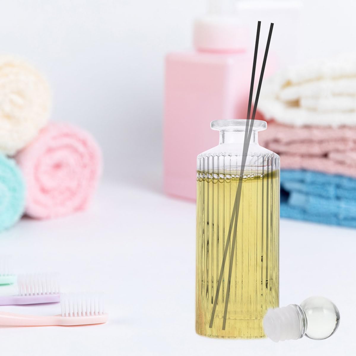 Angoily Flacon Diffuseur de Parfum en Verre Design Simple et Décoratif Diffusion 150ml Ensemble de 12 Pièces pour Maison pour Toute Pièce