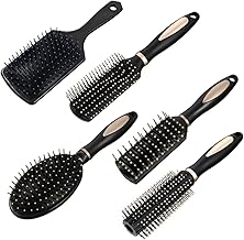 5 Lot Brosse Cheveux Démêlante à Cheveux Anti-Casse en forme divers pour Styling et Démêler les Cheveux longs épais fins frisés Massage Améliore la texture des cheveux pour Femme Homme