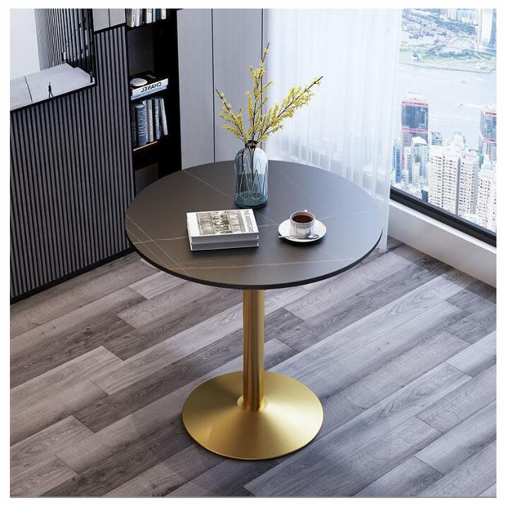 Jhaismao B Round Dining Table 60/70/80Cm Marble Kitchen Table With Pedestal Ase In Tulip Design For Home Office Living Room Kitchen Leisure(Size:60cm,Color:b)