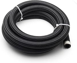 12AN 3/4" Fuel Line Hose 20FT CPE Braided Nylon Stainless Steel Transmission Oil Cooler Line Coolant Hose Fuel Line Pump Gas, Exhaust Gas, Vacuum, Hydraulic Oil Diesel Hose Line Black