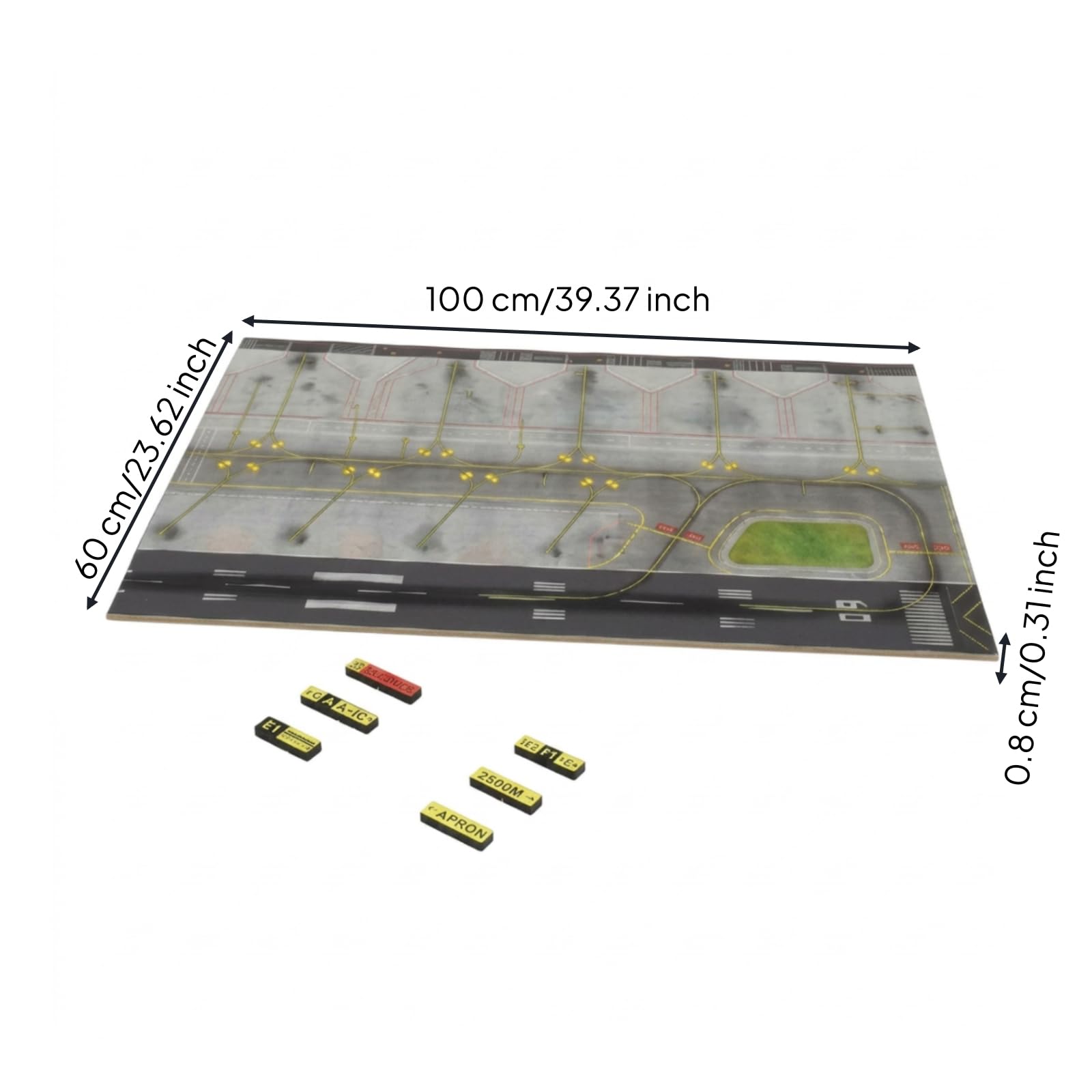 Tabellone Aeroporto in Legno Base Dotata di Pista Compatibile Diorama per Modellisti
