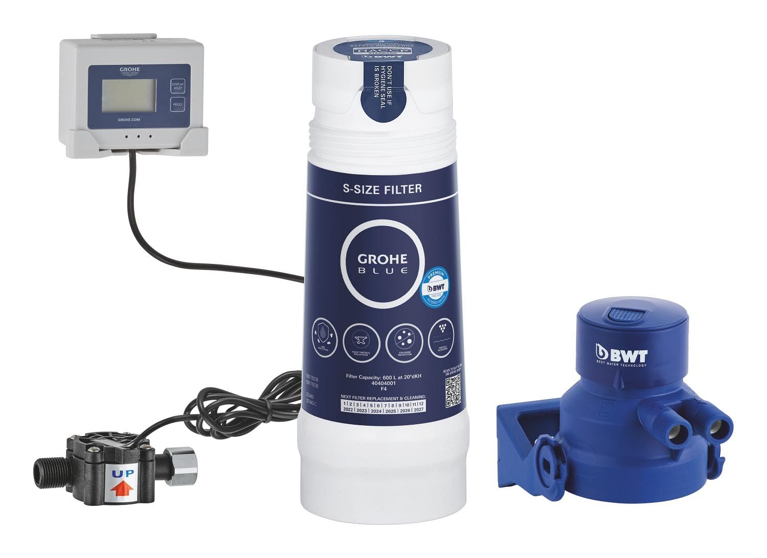 GROHE Blue Set filtro Taglia S con testata e contalitri, per sistemi Pure, Home, Pro e Red 40438001
