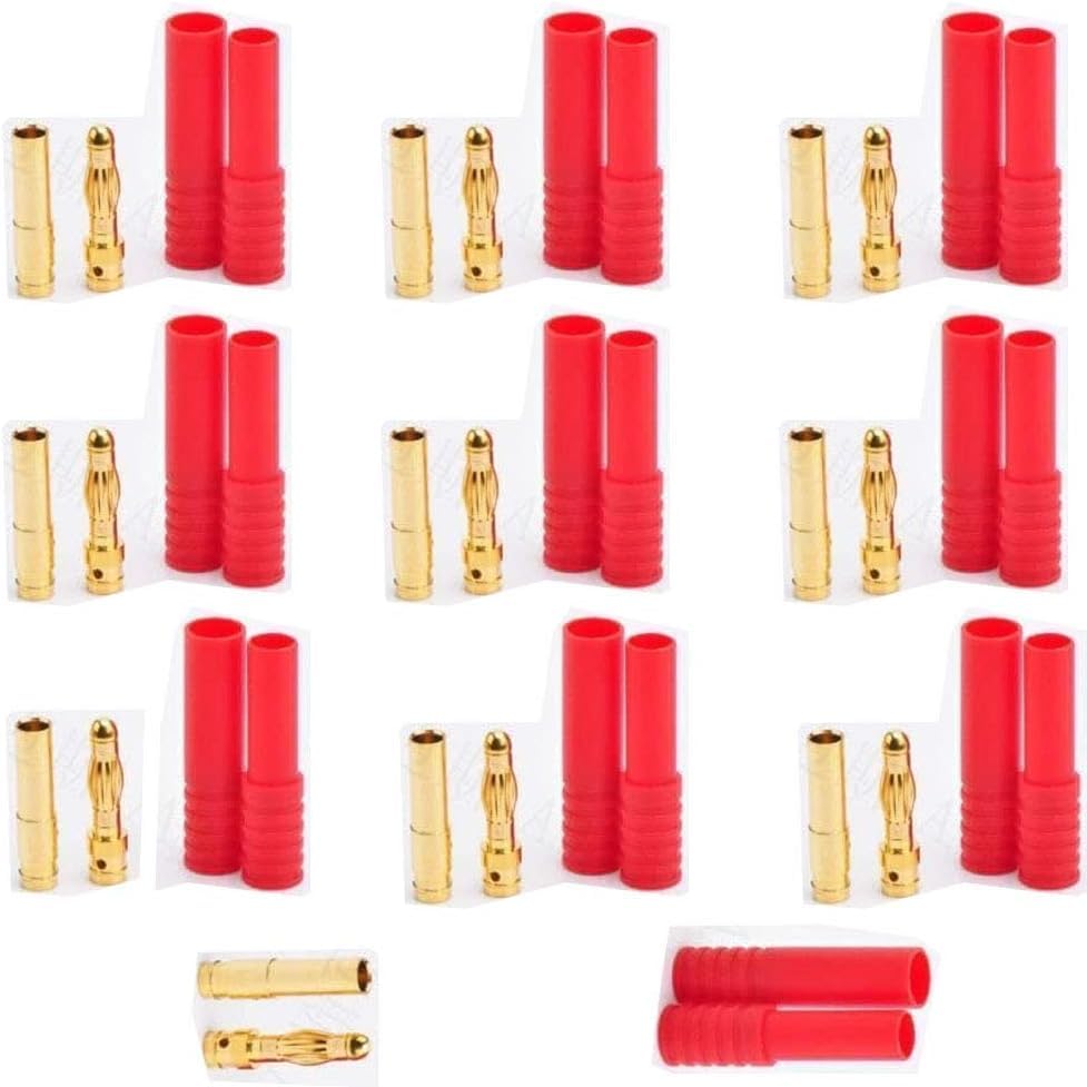 Conector de bala dorada de 4 mm con cubierta protectora para botes y aviones RC de 10 pares 1