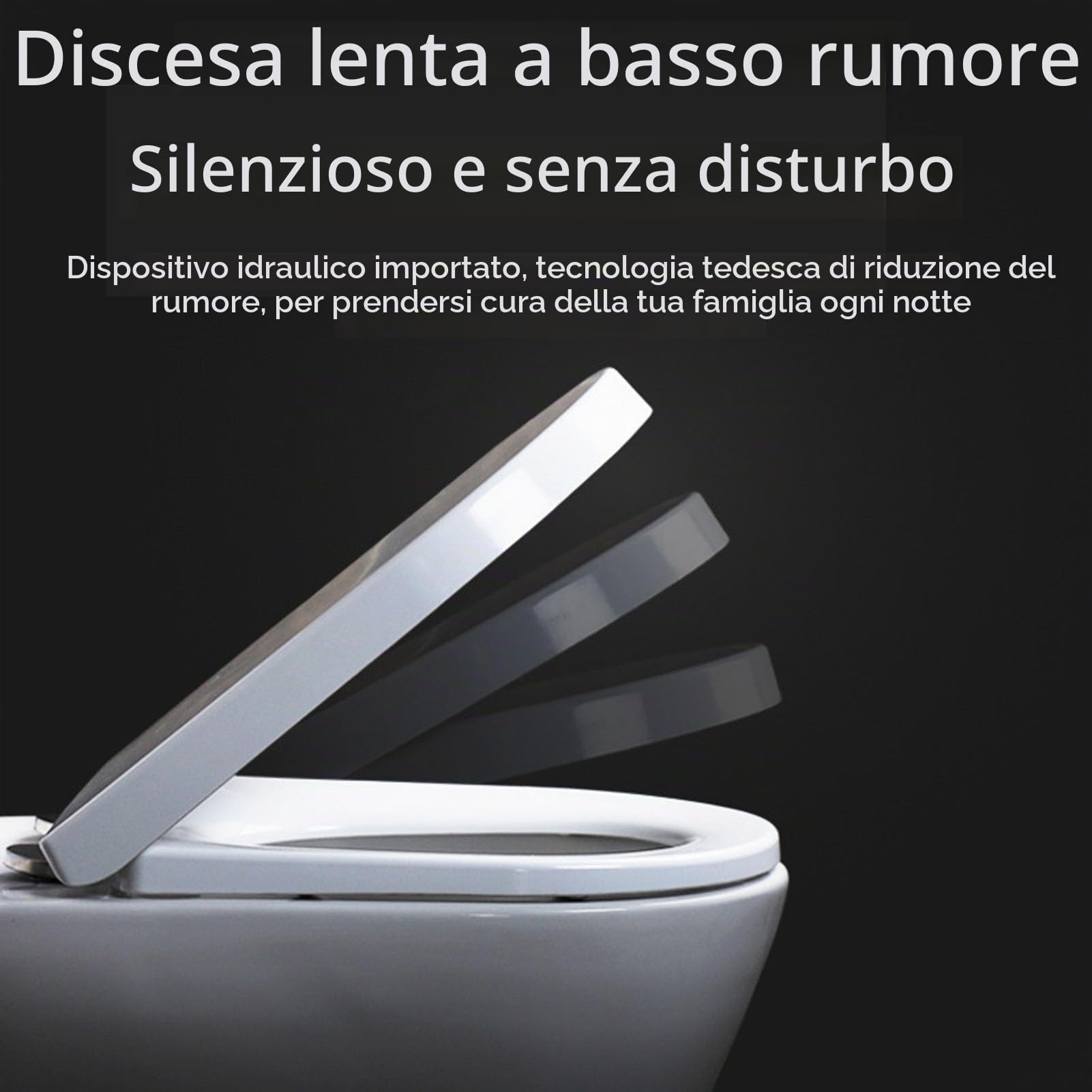 Sedile WC U Forma con Chiusura Rallentata, Tavoletta WC a Sgancio Rapido, Coperchio WC a Forma di D, Copriwater Universali con Cerniere Regolabili, Facile da Pulire, Bianco, PP,43x34cm