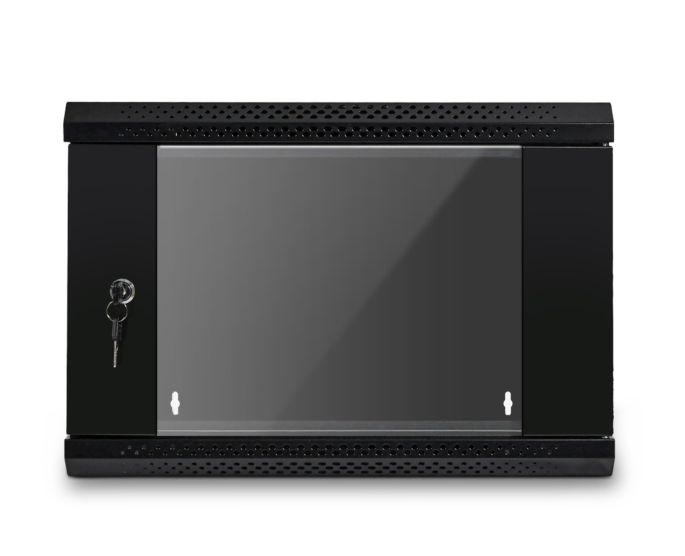 Bestfor 19" Assembled Data Server Rack Data Cabinet 400mm Deep, Wall or Floor Mounting, 19 Inch Standard Rack Size for Home, Office, Server Room, Computer, Audio with Lockable Glass Door 6U 400mm