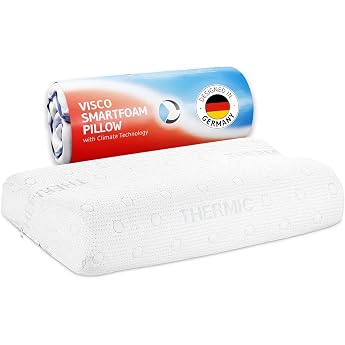 hadar 40 x 80cm pillow height adjustable ergonomic spine and neck support pillow made of memory foam with climate cover pillow for side sleepers and back sleepers fits exactly in 40 x 80 cm cover