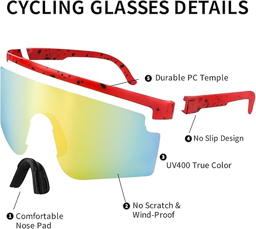 Miniatura 4 de Gafas de sol para hombres, mujeres, adolescentes de niños y niñas, gafas de sol deportivas de béisbol geniales para softbol, pesca, fútbol,