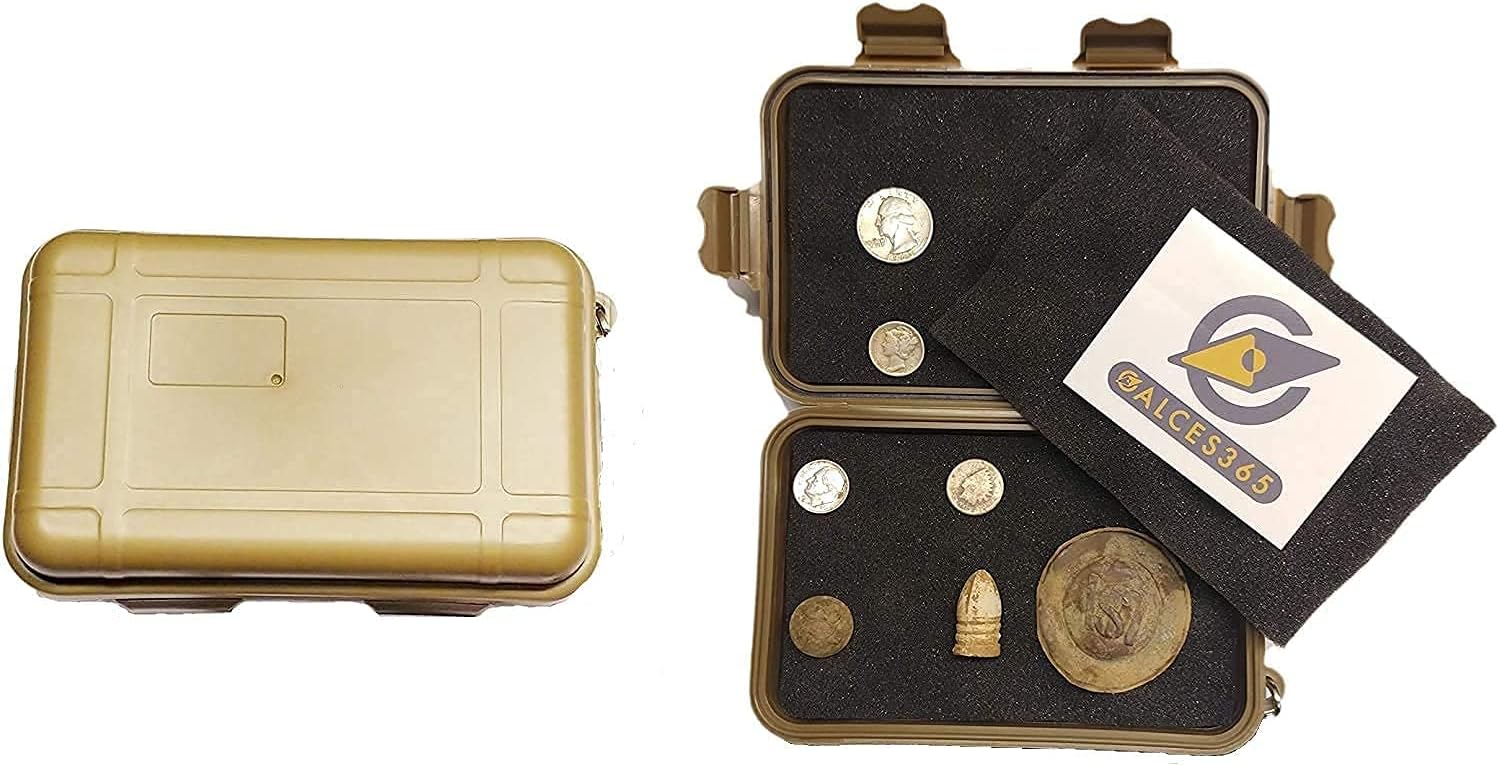 Calces365 13 Serrated Metal Detecting Edge Digger with Detecting Gloves and Pinpointer Clip and Finds Box