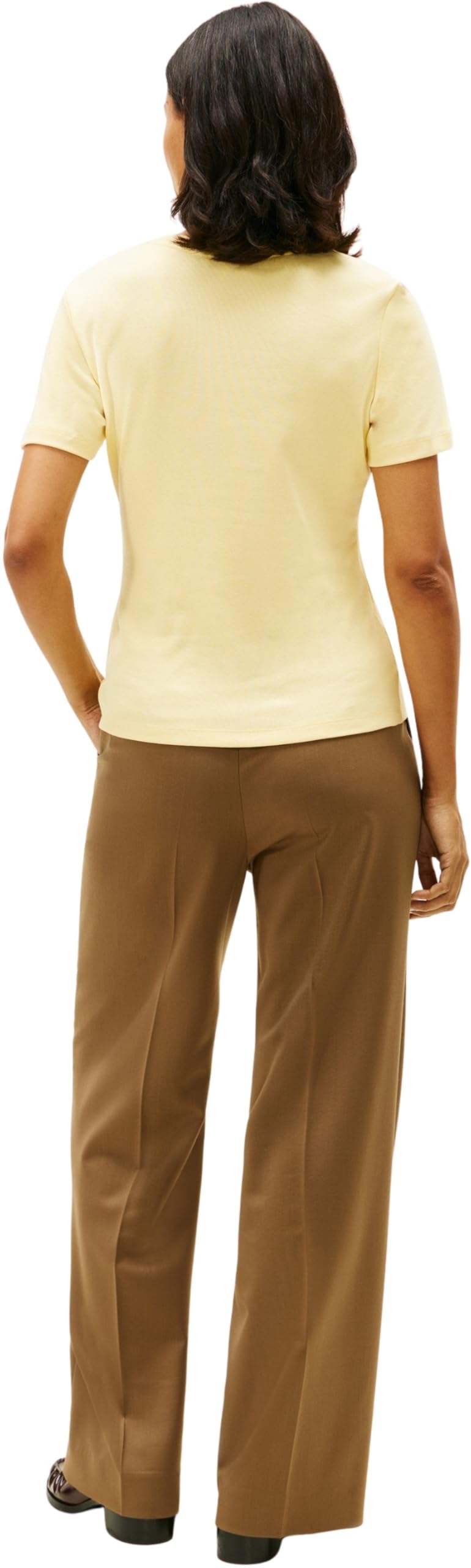 Tommy Hilfiger Damen T-Shirt Kurzarm New Slim Cody mit Rundhalsausschnitt, Gelb (Zesty Yellow), L – Ansicht 2