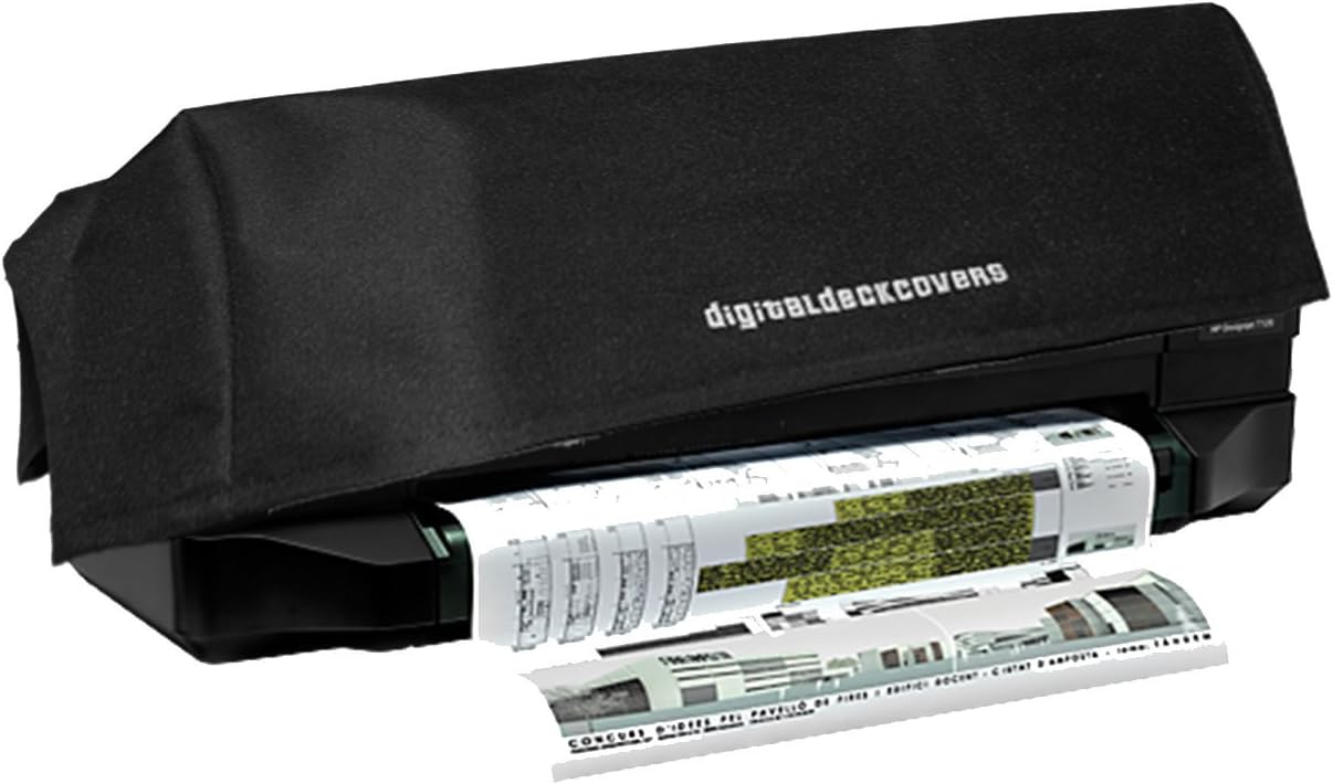 digitaldeckcovers Wide Format Printer Dust Cover for HP Designjet T120 - 24" Plotter Protector [Antistatic, Water Resistant, Heavy Duty Premium Fabric, Black]