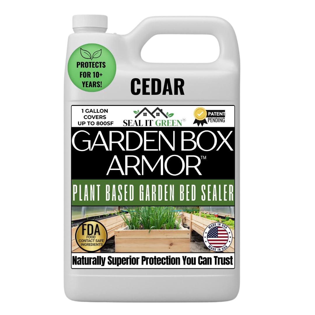 Seal It Green Cedar Garden Box Sealer-Plant Based, Non-Toxic and Non-Leaching Garden Bed Wood Sealer. Helps Protect Cedar & All Wood Types Used for Raised Bed Gardens. Zero Toxic Chemicals (