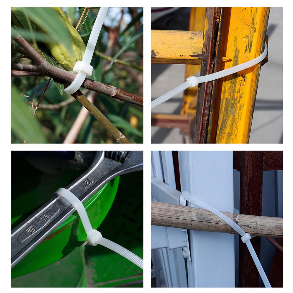 Kabelbinder 100 Stück 0.9*40cm Weiß Selbsthemmend Kabelbinder Große Nylon Selbstsichernder Multifunktionaler Cable Zip Ties Kabel KlettbandCable straps für Kabelmanagement Gartenarbeit Wohnen