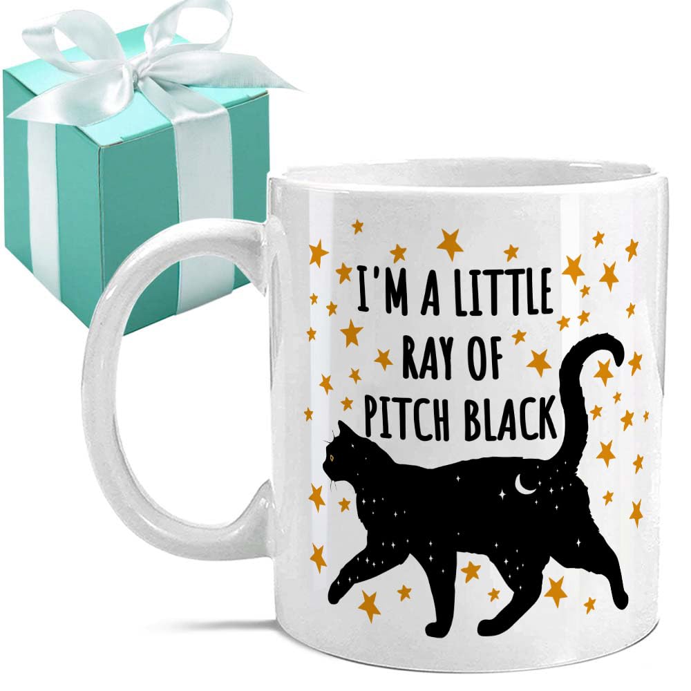 Gououoii Black Cat Mug Funny Coffee Cup Gift for Cat Lover - Cats Gifts for Women - Funny