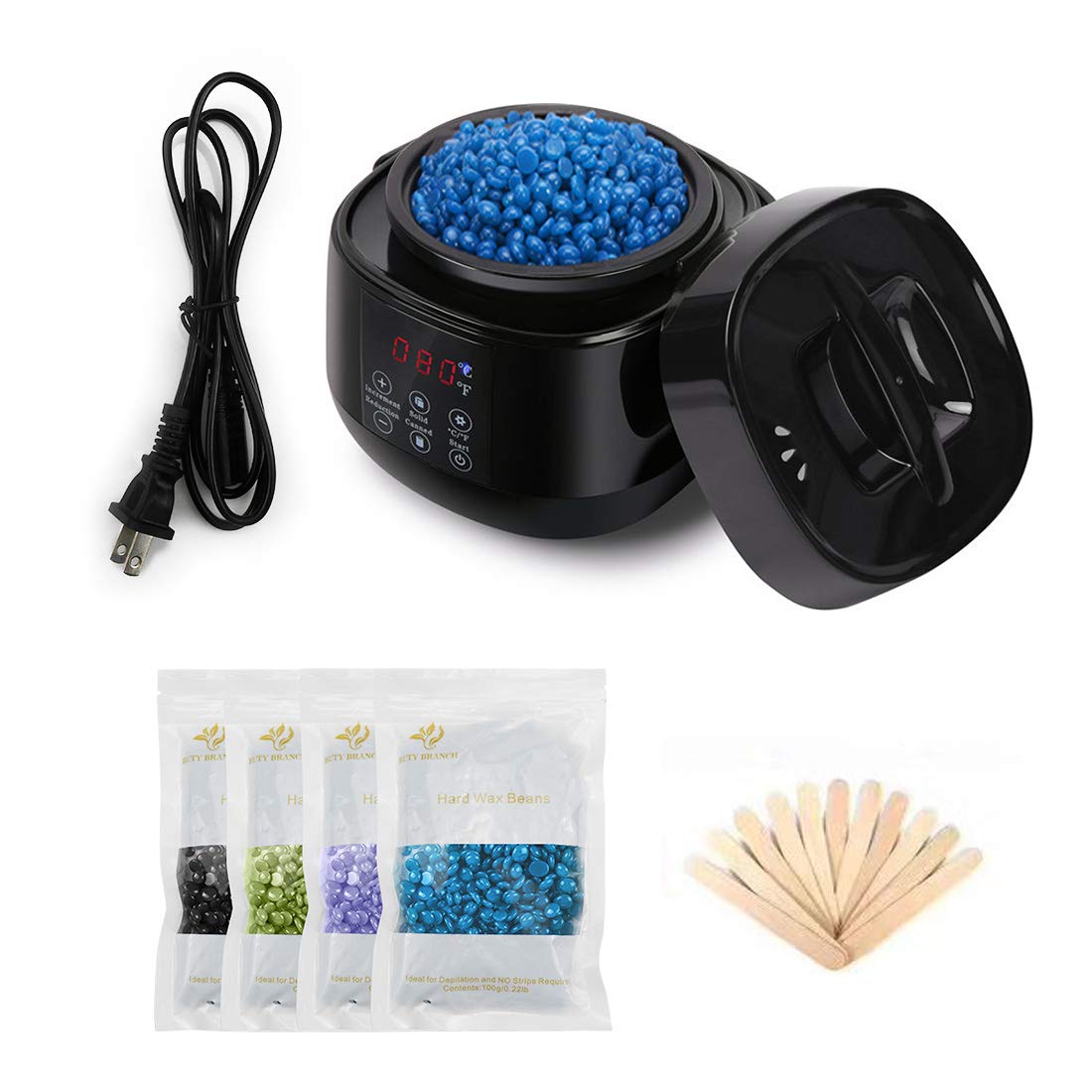 Wax Warmer Hair Removal Kit,LED Display Painless Home