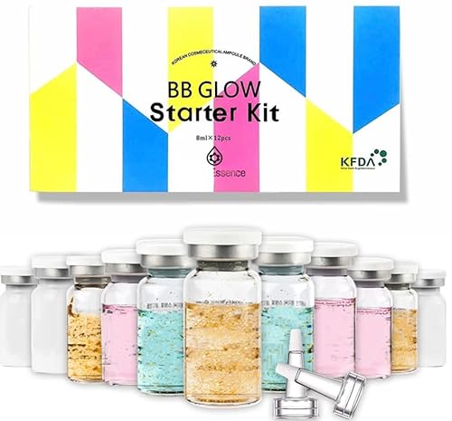 BB Glow Kit de iniciación de ampolla de ácido hialurónico Essence 027 oz 12 viales Aqua Stem Cell Culture Ampolla Kit de suero para el cuidado