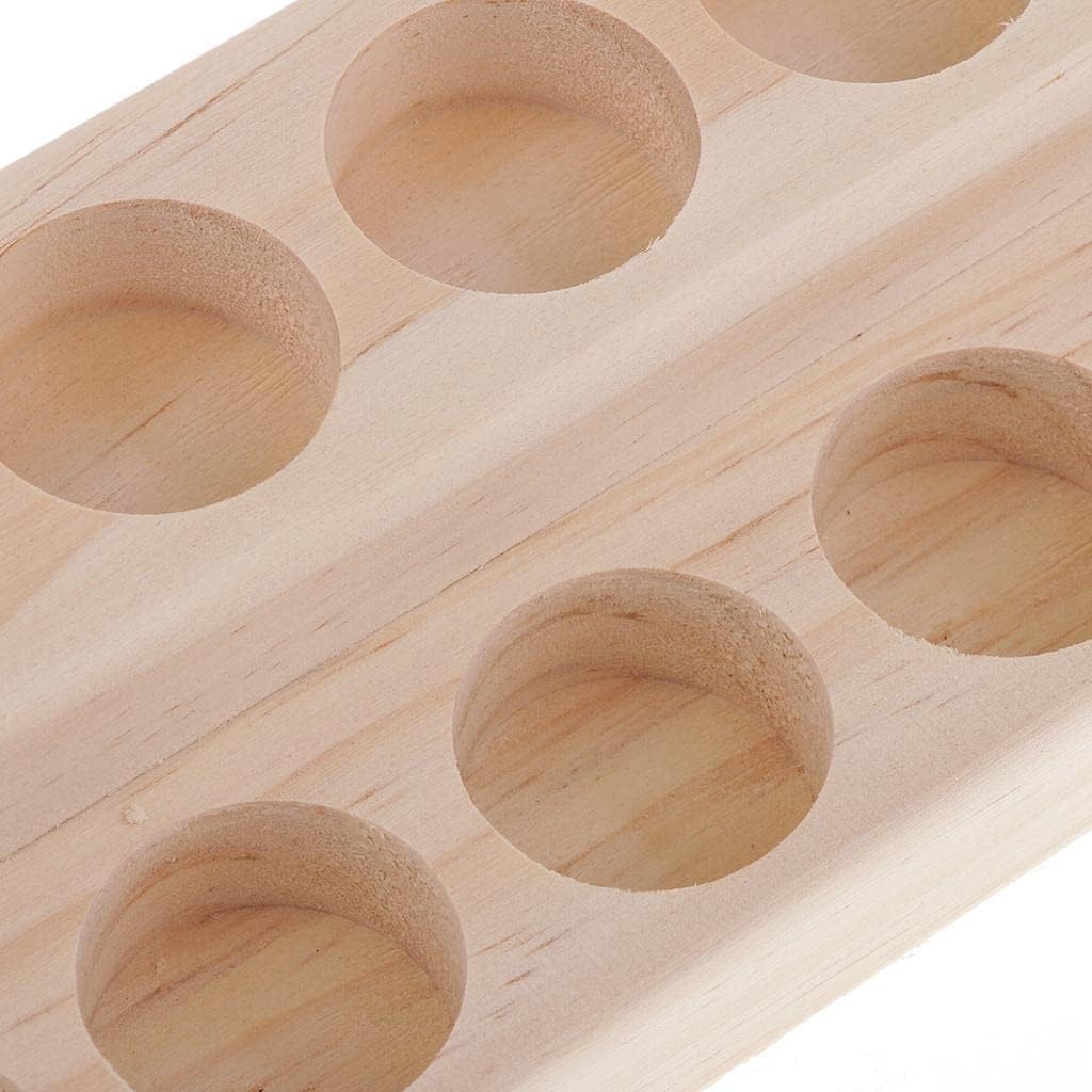 barenx 2 Tiers Wood Essential Oils Box Aromatherapy Bottles Display Stand, Oil Rack, Oil Storage Case, Oil Storage Tray, for Jewelry, Diffuser, Nail Polish